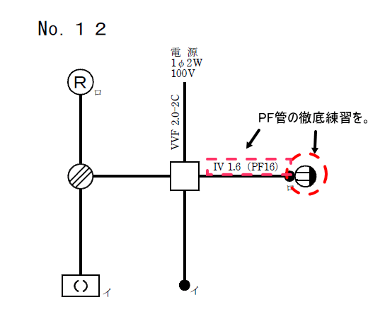 令和７年度（２０２５年度）の２電工・技能試験の候補問題12